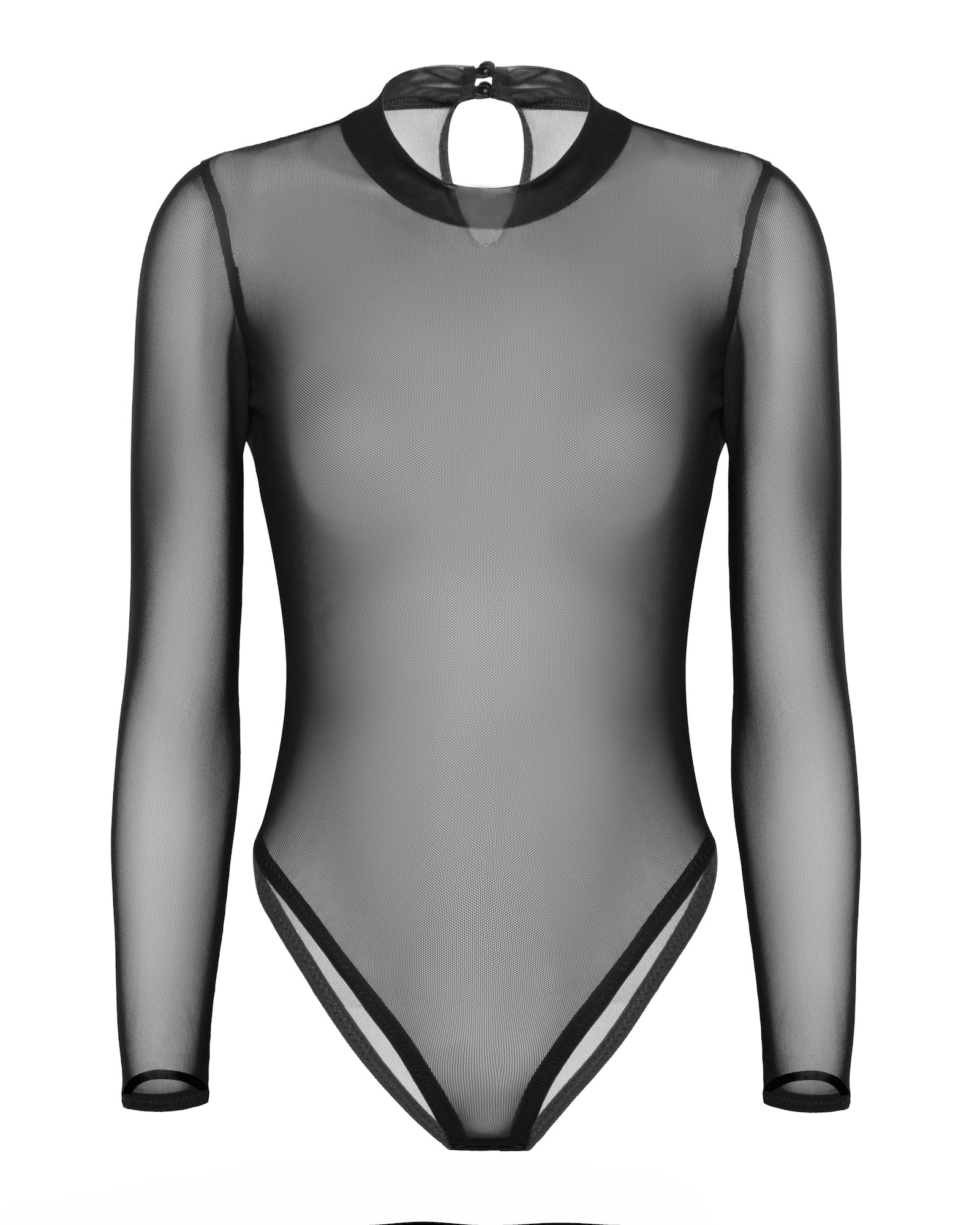 Sheer Mock Neck Bodysuit, Heze