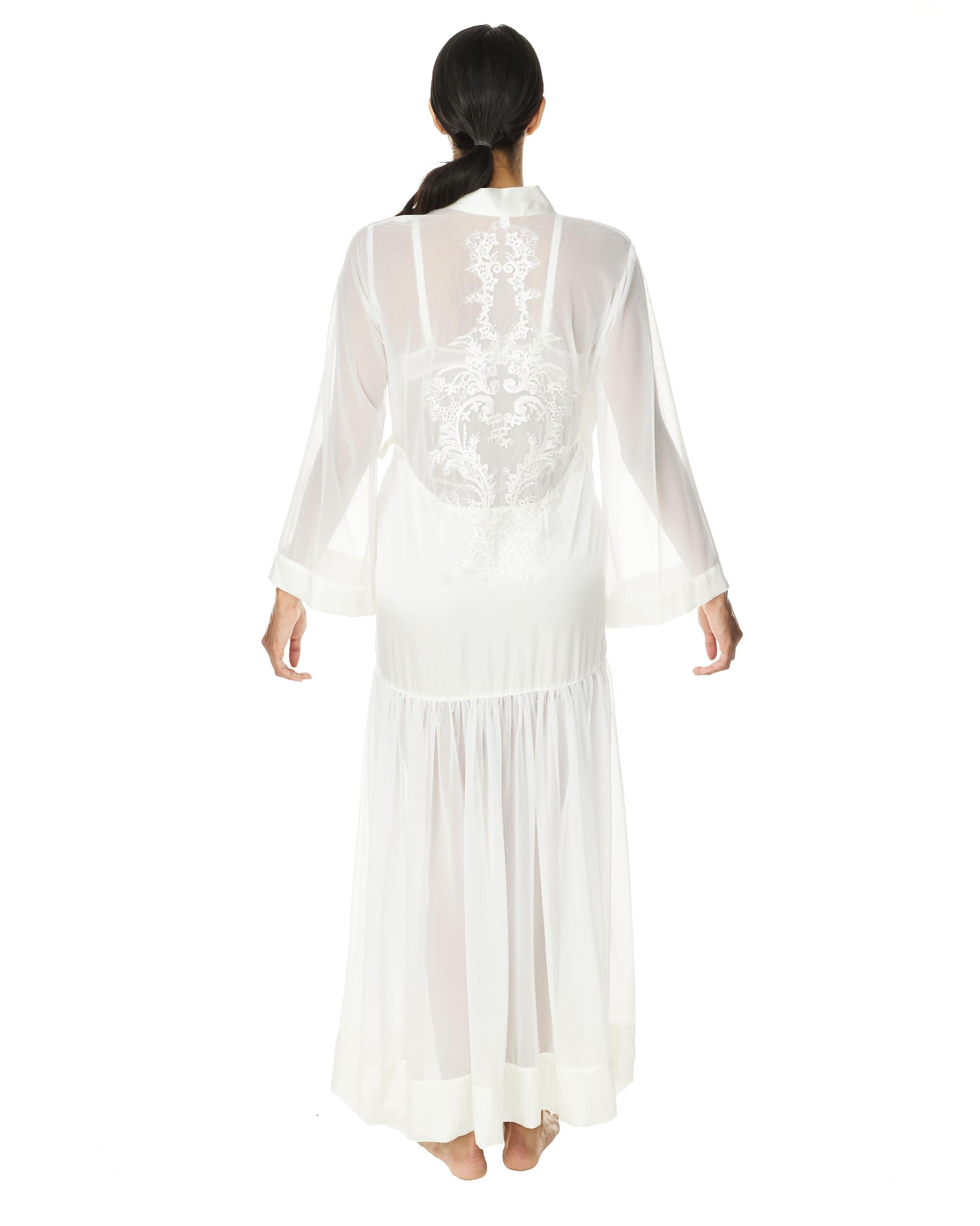 Silk Lace Applique Sheer Robe, Sirius. - Less Is Amor